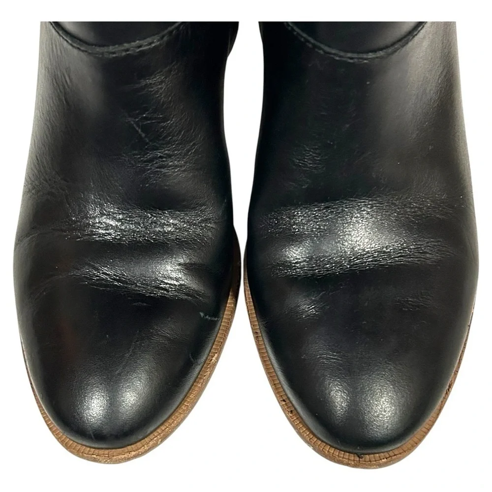 Madewell Black Ankle Boots with Tan Heel - Picture 7 of 12